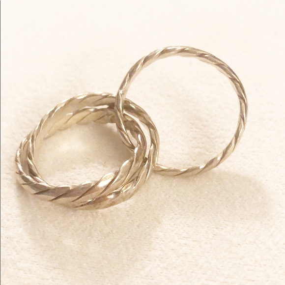 Sterling 3-band rolling interlocking ring - Picture 4 of 5